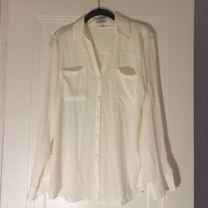 White Sheer Button Down