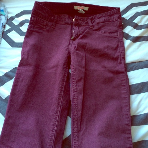 Burgundy jeans