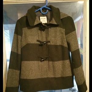 Black and grey toggle wool old Navy coat size xs