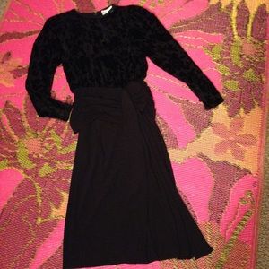 Vintage Rimini Burnout Velvet Rose Dress.