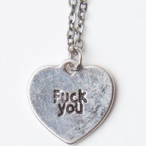 Brandy Melville Heart  F*ck You Necklace
