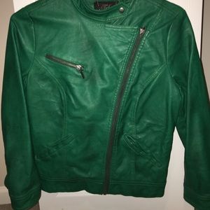 ZARA GORGEOUS GREEN FAUX LEATHER.