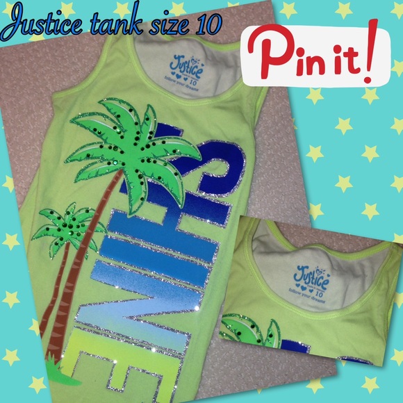 Justice tank cute size 10