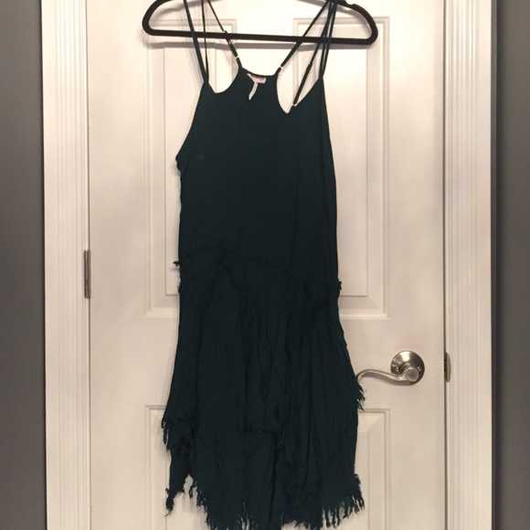 Free People Tattered Up Shred Slip - green