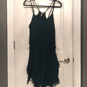 Free People Tattered Up Shred Slip - green