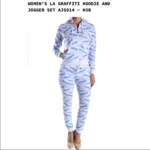 American Bazi Zippered Hoodie/Jogger Set M