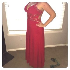 Red evening gown