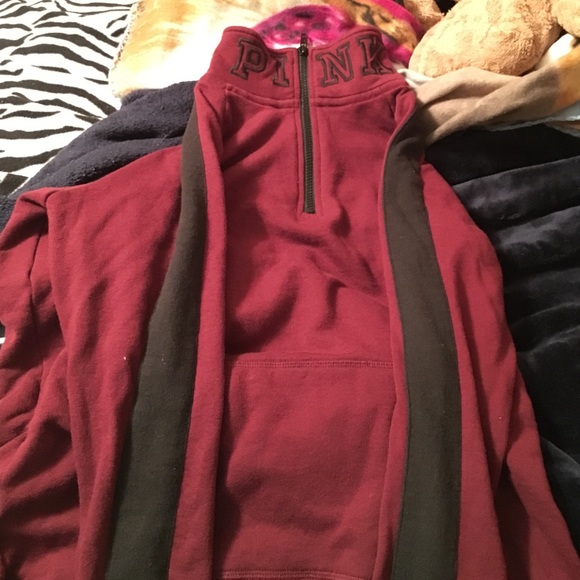 maroon PINK half zip