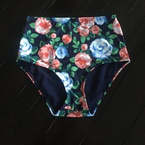 Floral High Waisted Bikini Bottoms