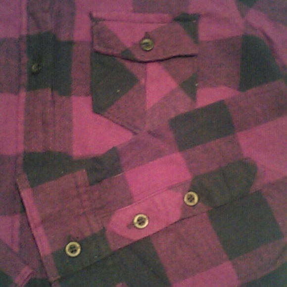 Purple & Black Button Up Flannel Shirt - Picture 2 of 4
