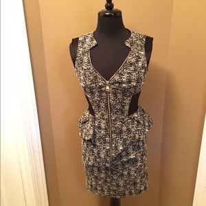 Bebe peplum dress. Worn once. Size 6.