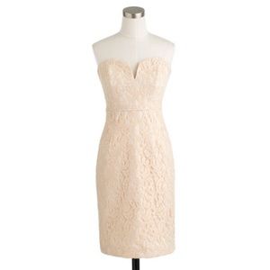 J.CREW Cathleen Dress in Leavers Lace in Champagne