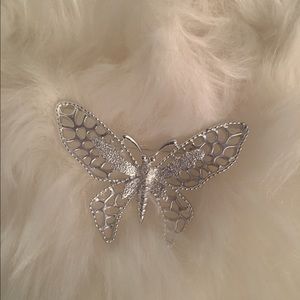 Vintage Silver fashion butterfly brooch pin