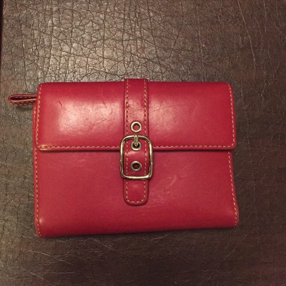 Red Coach Leather Wallet