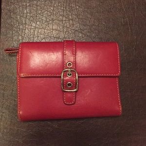 Red Coach Leather Wallet