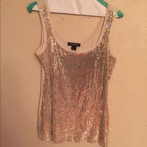 Gold sequin tank