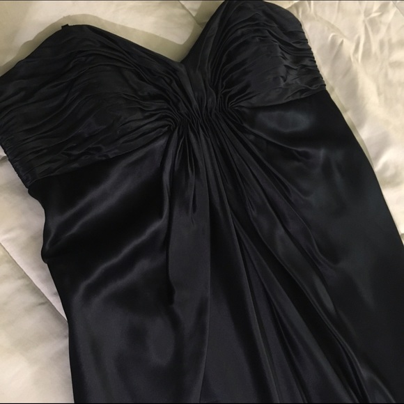 Strapless navy blue floor length dress, size 2