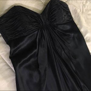 Strapless navy blue floor length dress, size 2