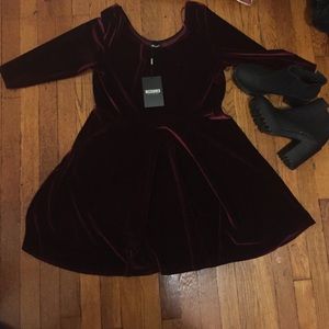 Missguided: Oxblood Dress, Babydoll Dress
