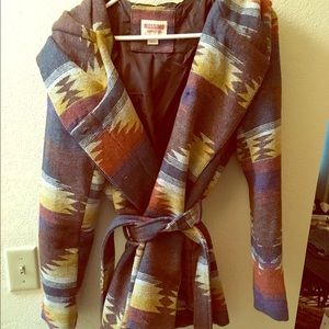 Aztec print coat