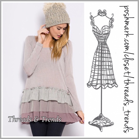 Threads & Trends Tops - Mauve Baby Doll Tuffle Tunic