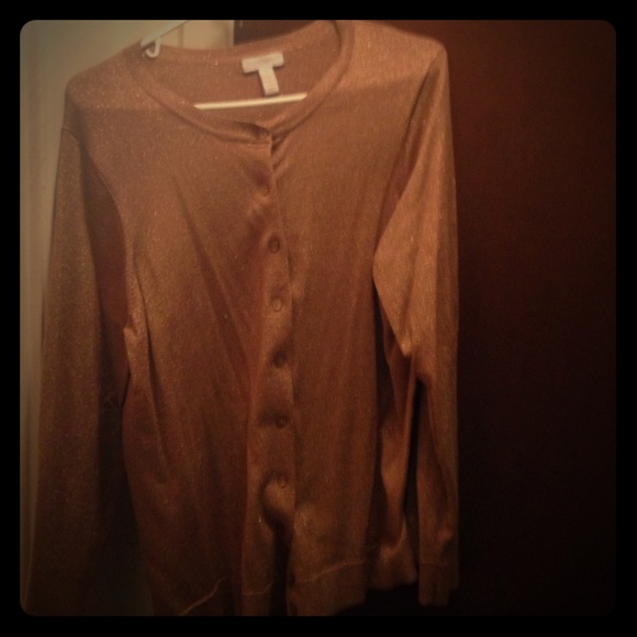Gold sparkle metallic cardigan