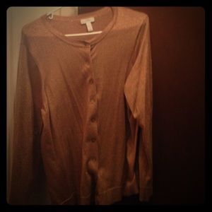 Gold sparkle metallic cardigan