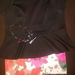 Floral pencil skirt