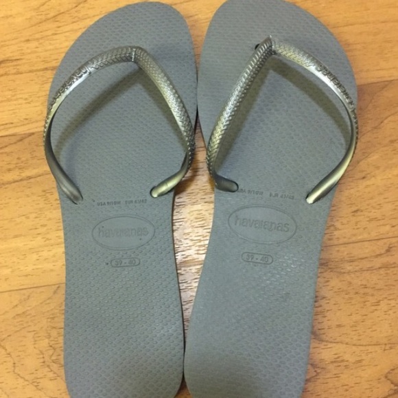 Silver flip flops!