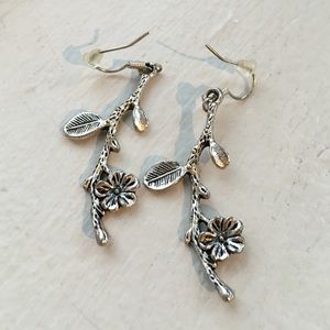 Silver flower earrings