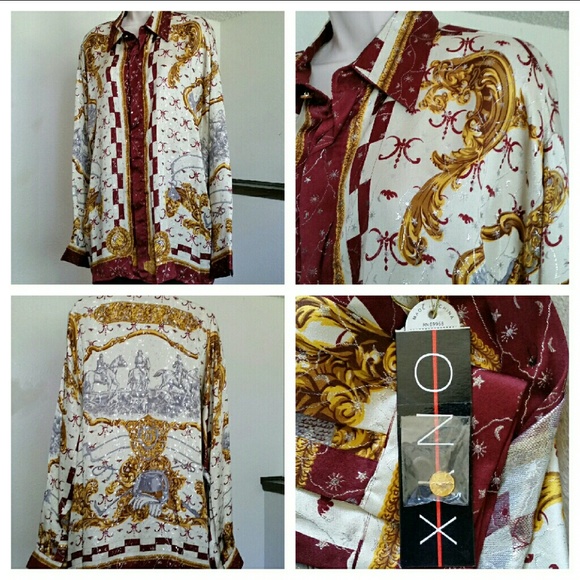 ONYX large blouse Horsemen on the hunt with hounds