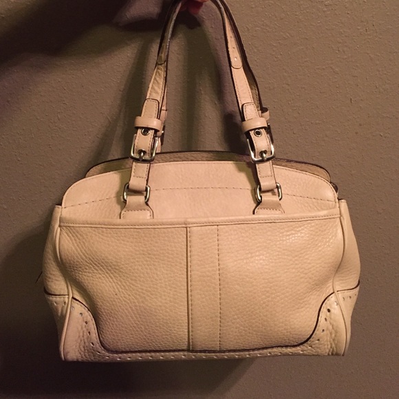 Coach Hamptons Ivory Pebbled Leather Handbag