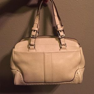 Coach Hamptons Ivory Pebbled Leather Handbag
