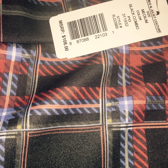 Romeo & Juliet couture black plaid legging szM - Picture 2 of 4