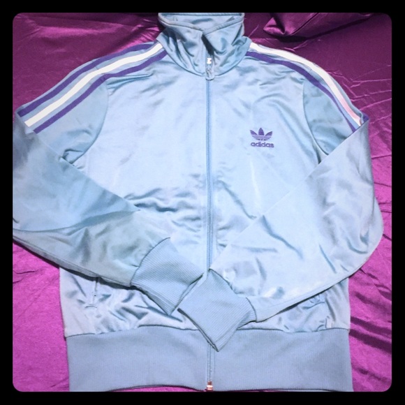 Women's Size M Adidas Track Jacket Teal/Purple
