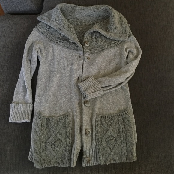 Anthropology grey winter sweater