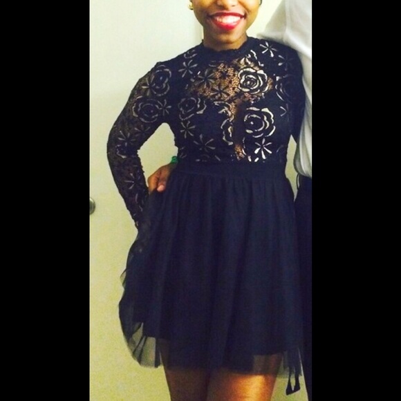 Laced Black and Gold Dress