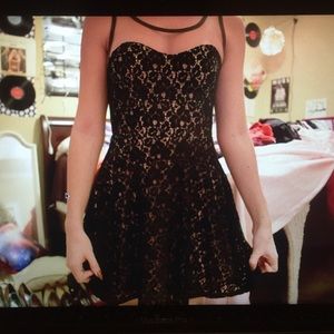 Black Lace flower pattern dress