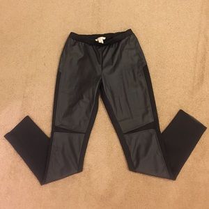 Black faux leather leggings.