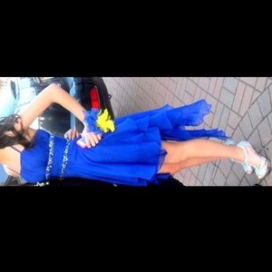 Royal blue high low dress