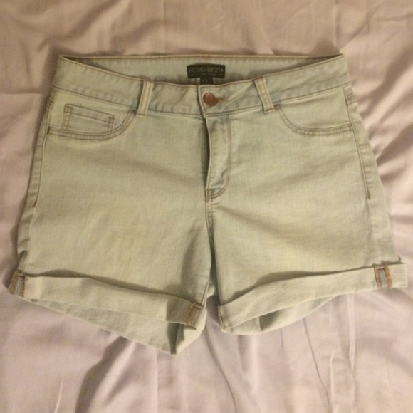 Light Denim Midi Shorts