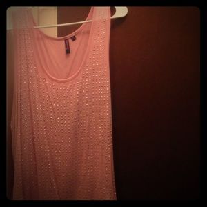 Pink studded tank top