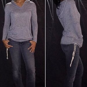 Cute striped hooded top