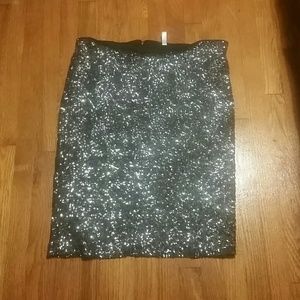 Stretchy Target Sequin Pencil Skirt
