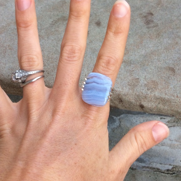 🚫🚫SOLD Sterling silver 925 agate ring size 7.5 - Picture 3 of 4