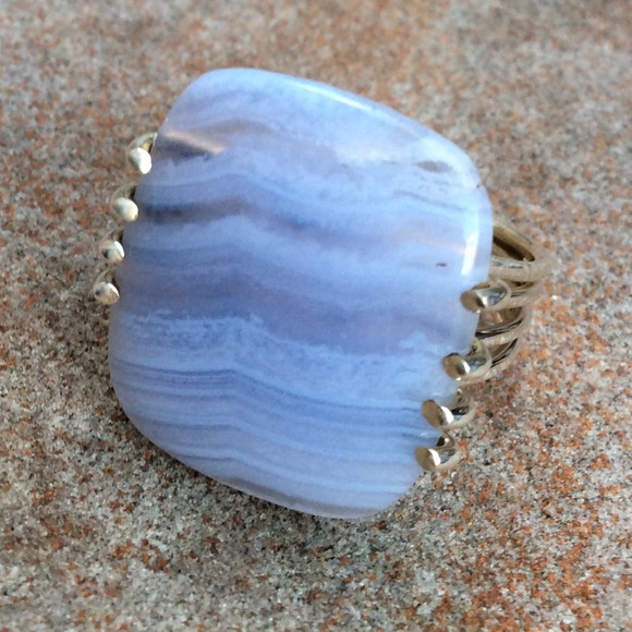 🚫🚫SOLD Sterling silver 925 agate ring size 7.5 - Picture 4 of 4