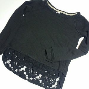 Black lace sweatshirt