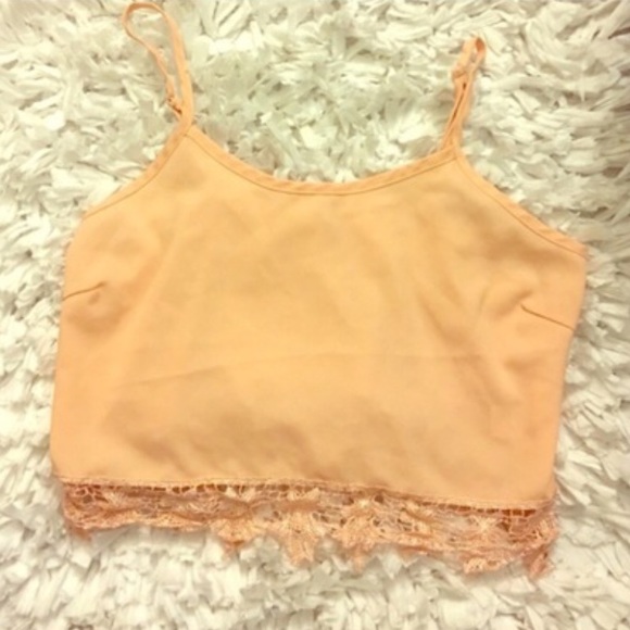 Peach colored crop top ♡