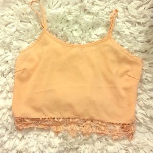 Peach colored crop top ♡