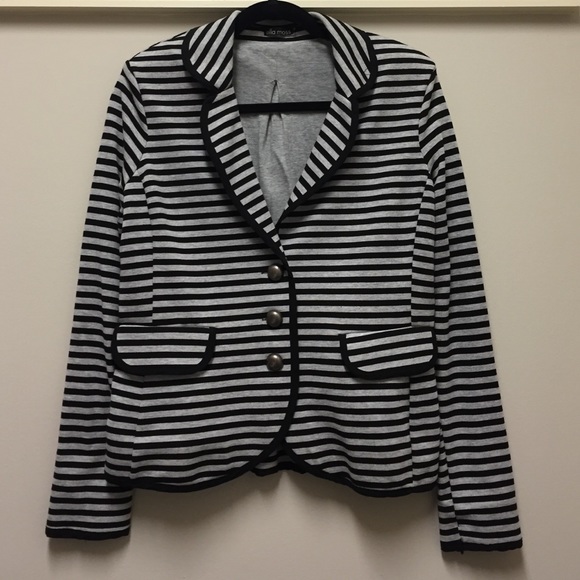 Ella Moss Black/Grey Striped Blazer